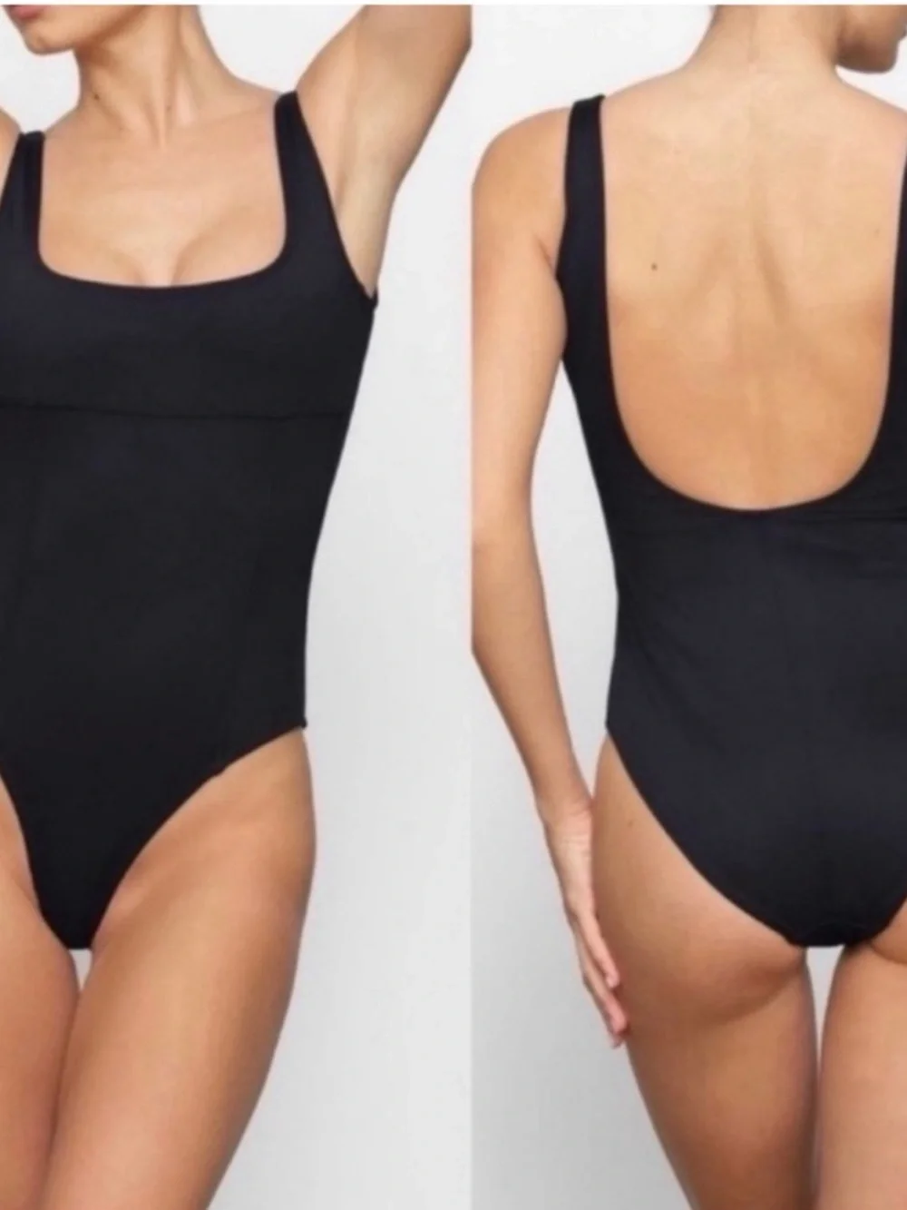 SKIMS SCULPTING SWIM TANK ONE PIECE COLOR. GUNMETAL  XXS